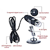 Цифровий USB мікроскоп Digital microscope Zoom з LED підсвічуванням, фото 5