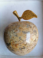 Яблоко Статуэтка Яшма Натуральный камень Высота с хвостиком 6,5 см Диаметр 5 см