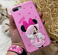 Чехол для iPhone 6 plus Микки Маус Минни силиконовый розовый