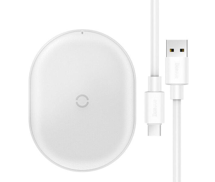 Безпровідна зарядка Baseus Cobbles Wireless Charger 15W White (WXYS-02)