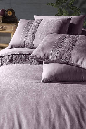 Постільна білизна Євро розміру First Choice V. I. P. Satin "Florenza - Lilac" 171, фото 3