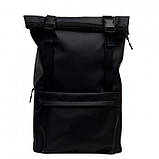 Підлітковий чорний чоловічий шкільний рюкзак роллтоп для хлопця підлітка старшокласника 8-9-10-11 клас, фото 7