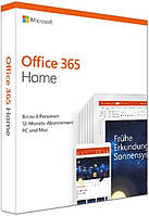 Офісний пакет Microsoft Office 365 Home 6 User 1 Year Subscription German Medialess P4 для PC або Mac