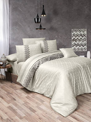 Постільна білизна Євро розміру First Choice V. I. P. Satin "Latina - Beige" 186, фото 4