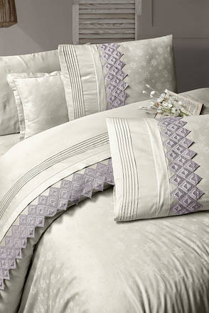 Постільна білизна Євро розміру First Choice V. I. P. Satin "Latina - Lilac" 192, фото 4