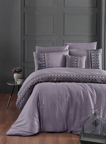 Постільна білизна Євро розміру First Choice V. I. P. Satin "Mona - Lilac" 46, фото 1