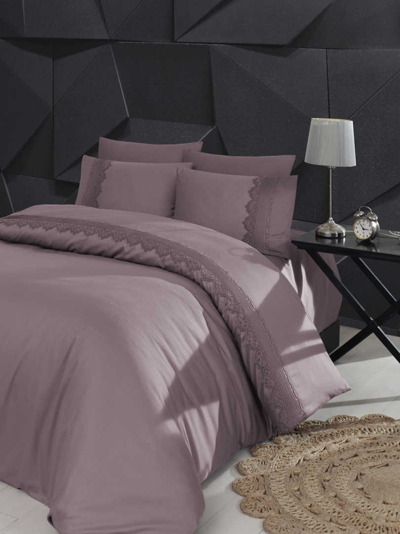 Постільна білизна Євро розміру First Choice V. I. P. Satin "Marta - Lilac" 71