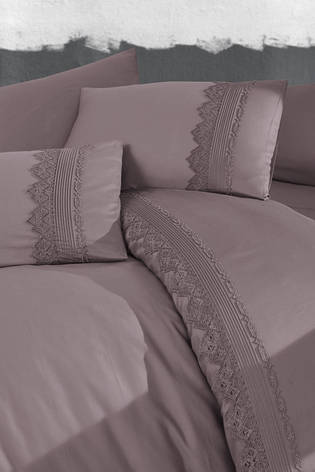 Постільна білизна Євро розміру First Choice V. I. P. Satin "Marta - Lilac" 71, фото 3