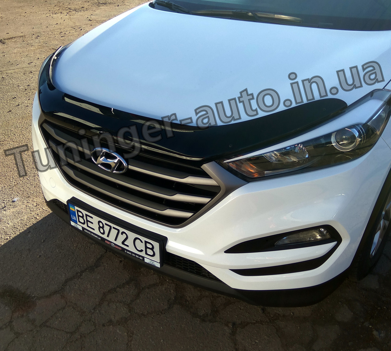 Мухобойка, дефлектор капота Hyundai Tucson 2015-2020 (Sim)