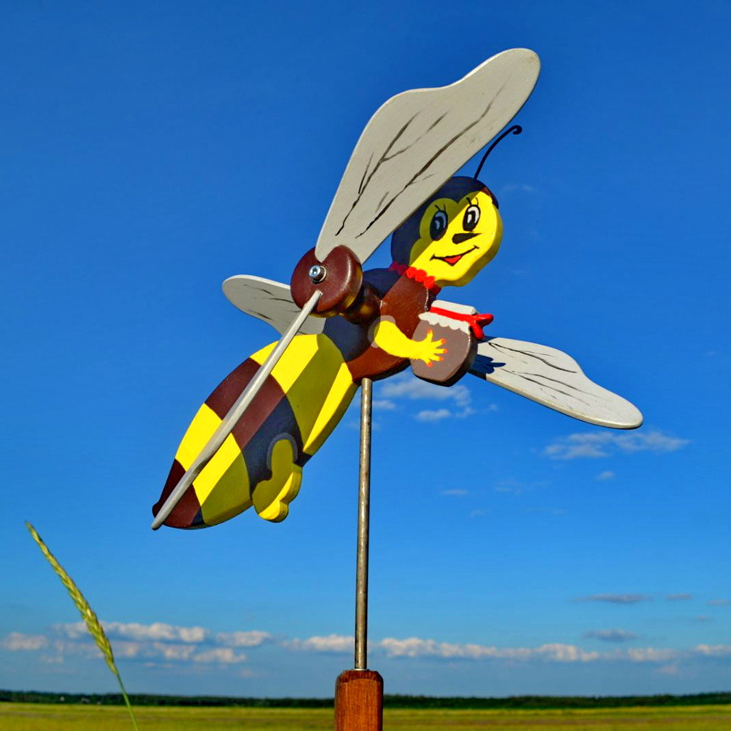 Садовый флюгер ветряк Пчелка-труженица - фото 4 - id-p1374099025