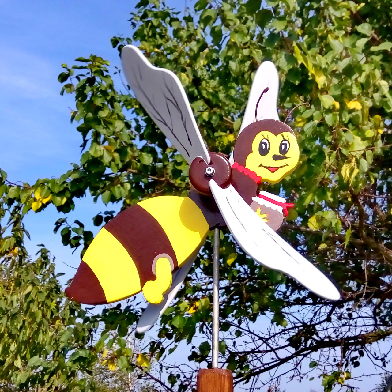 Садовий флюгер вітряк Бджілка-трудівниця, фото 1