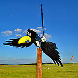 Садовий флюгер вітряк Ворона-поспішайка, фото 3