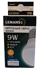 Лампа світлодіодна Lemanso LED G45 9Wt E27, фото 2