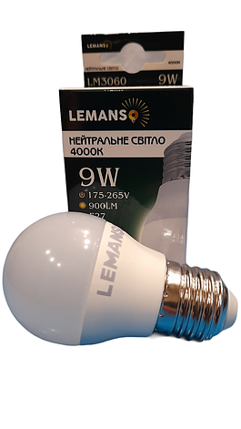 Лампа світлодіодна Lemanso LED G45 9Wt E27, фото 2