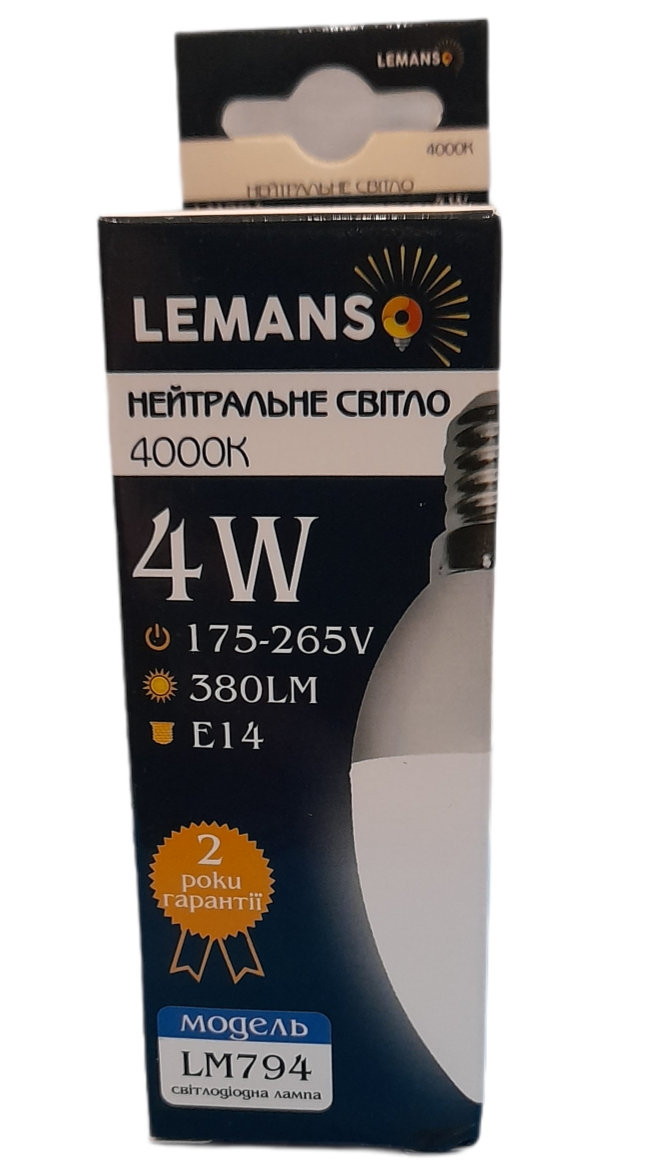 Лампа светодиодная Lemanso LED C37 4Wt E14 - фото 3 - id-p423802736