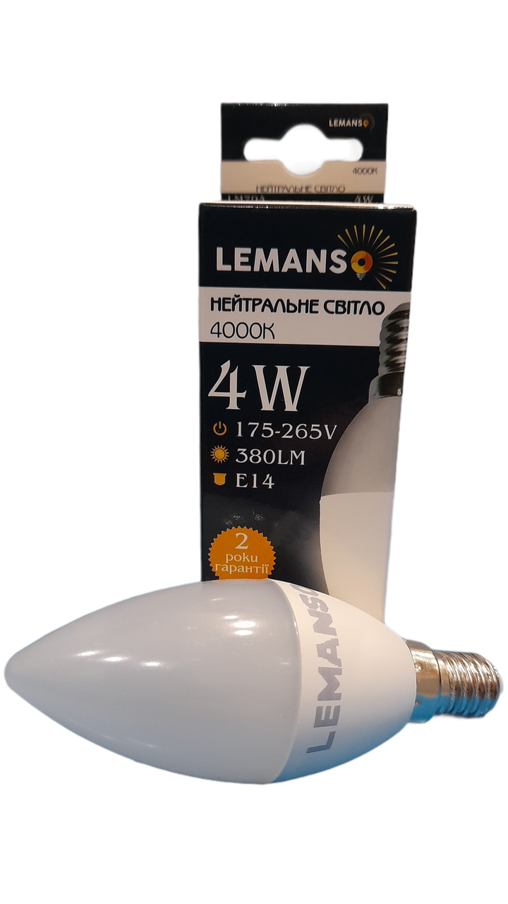 Лампа светодиодная Lemanso LED C37 4Wt E14 - фото 1 - id-p423802736