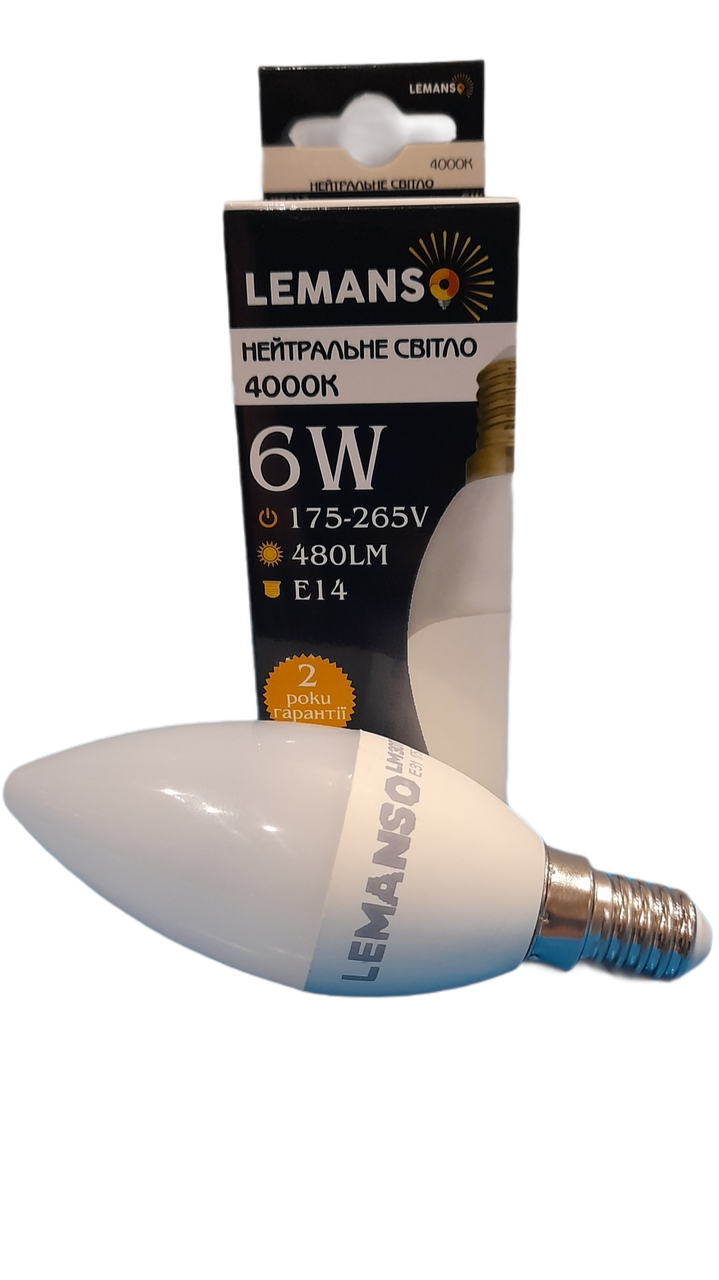 Світлодіодна LED-лампа С37 6W Е14