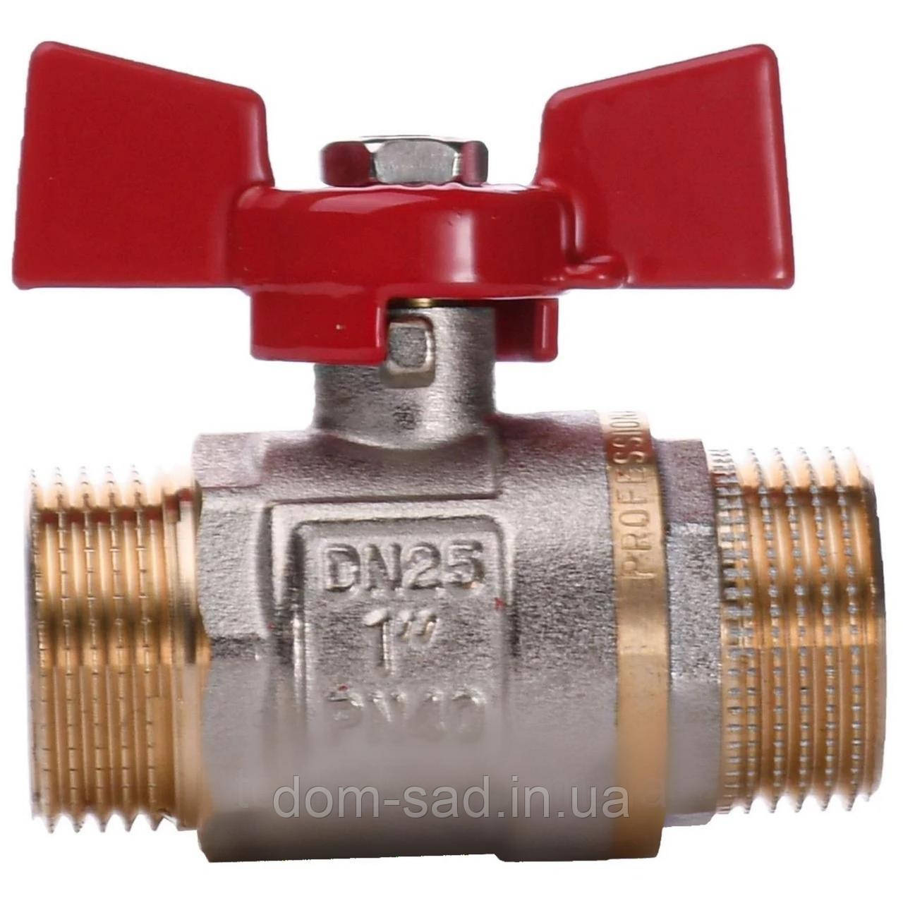 Кран Шаровый Латунный 1/2" Штуцер-штуцер Н-н Бабочка WaterPro — Купить ...