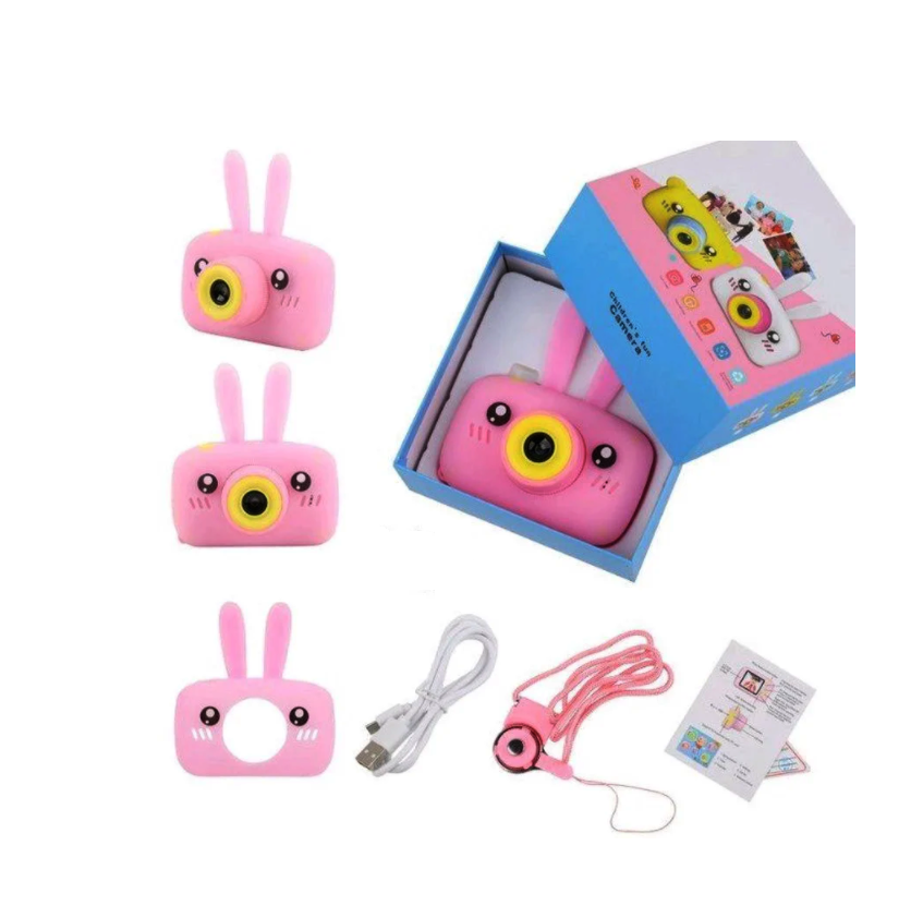 Дитячий цифровий фотоапарат Заєць Рожевий Smart Kids TOY G9 камера 20 MP