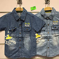 Детские джинсовые рубашки для мальчиков оптом Н&Н