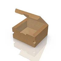 Картонная упаковка коробка Снек бокс "Макси" Крафт. 130x120x60 мм. 100шт/упаковка