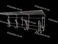 Полка вешалка для полотенец с 4 крючками белая