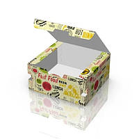 Картонная упаковка коробка Снек бокс "Макси" Светлая. 130x120x60 мм. 100шт/упаковка