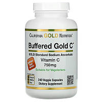 Vitamin C Buffered Gold C 750 мг California Gold Nutrition 240 капсул