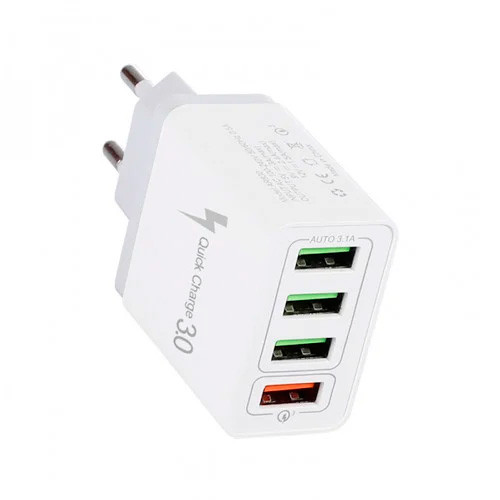 USB 4х мережевий зарядний пристрій 5 /9 /12В 7А, Fast Charger