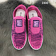 Жіночі мокасини сліпони Gipanis текстильні малиново-сині Україна, фото 8