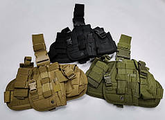 Тактична кобура на стегно з платформою MOLLE (Олива, Койот, Мультикам) — універсальна кобура з підсумками, фото 4