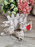 Великодній набор іграшок "Кролик, курочка, сердечко", льон, Н-9 -10 см, для віночка, декор на Великдень,, фото 5