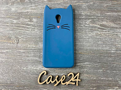 Гумовий 3D чохол для Meizu M5c Усики синій