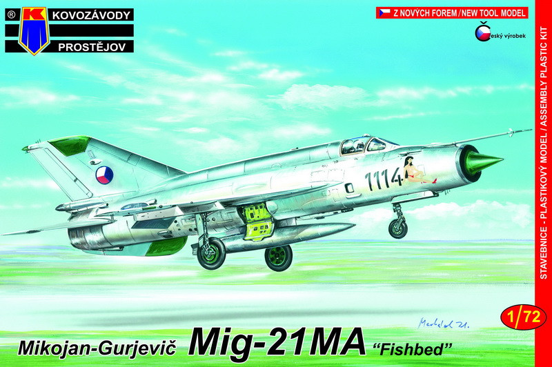 Пластикова модель 1/72 Kovozavody Prostejov 0097 Радянський винищувач Mikoyan MiG-21MA Fishbed