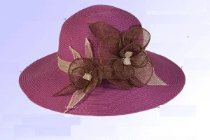Шикарний фіолетовий жіночий капелюх для літа