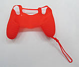 Силіконовий чохол з ремінцем для джойстика Dualshock 4 PS4 (червоний), фото 6