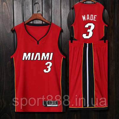 Червона баскетбольна форма Вейд 3 команда Маямі Хіт Wade Miami Heat, фото 1