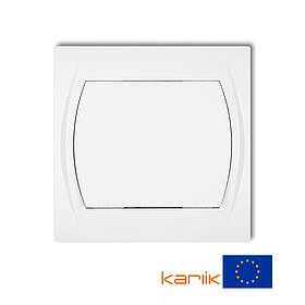 Вимикач 1-клавішний Karlik LOGO LWP-1 білий внутрішній 10А 250В (у зборі з рамкою)