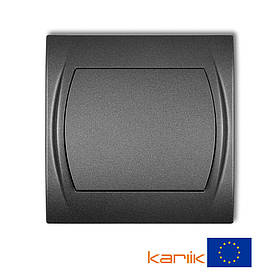 Вимикач 1-клавішний Karlik LOGO 11LWP-1 графітовий внутрішній 10А 250В (у зборі з рамкою)