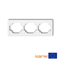 Рамка 3-местная горизонтальная Karlik LOGO LRH-3 белая (для розеток и выключателей)