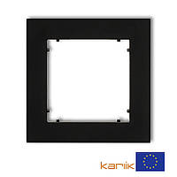Рамка 1-местная Karlik MINI 12MR-1 черная матовая универсальная (для розеток и выключателей)