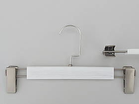 Довжина 32 см. Плічка вішалки тремпеля дерев'яні білого кольору під старовину з розводами для штанів і спідниць