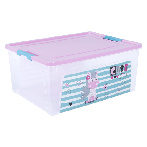 Контейнер "Smart Box" з декором Pet Shop 7,9л., прозорий/рожевий/бірюзовий