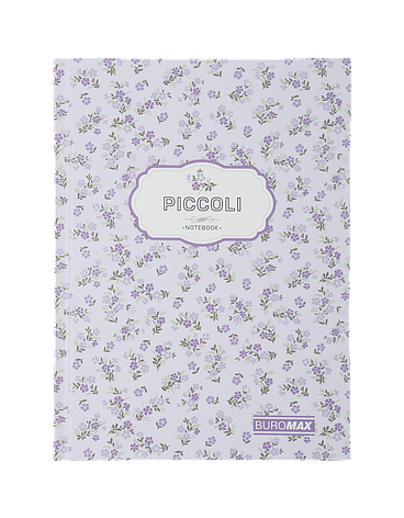 Записна книжка PICCOLI, А-5, 80 арк., кл., інт. обкл., мат. лам.+лак, лавандовий, фото 1