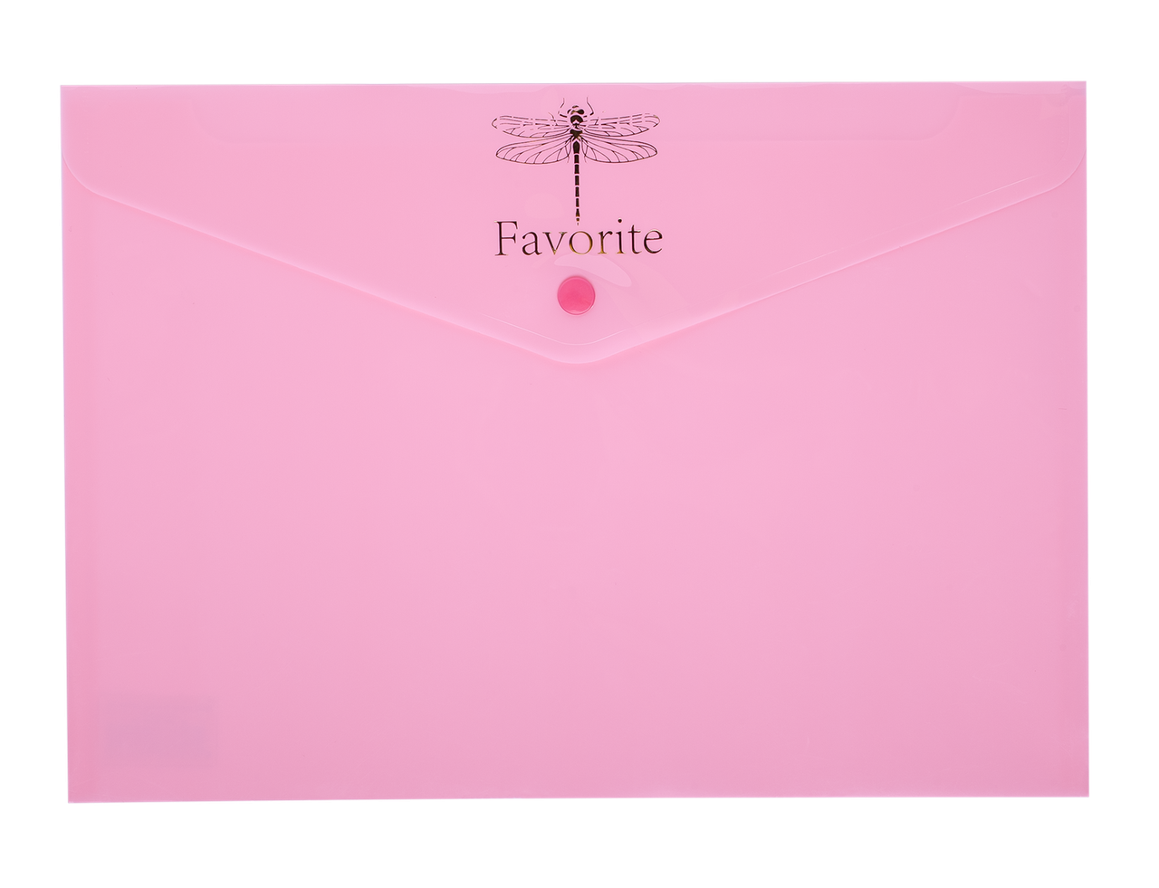 Папка-конверт на кнопці FAVOURITE, PASTEL, А4, рожева