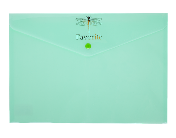 Папка-конверт на кнопці FAVOURITE, PASTEL, А4, м'ятна, фото 1