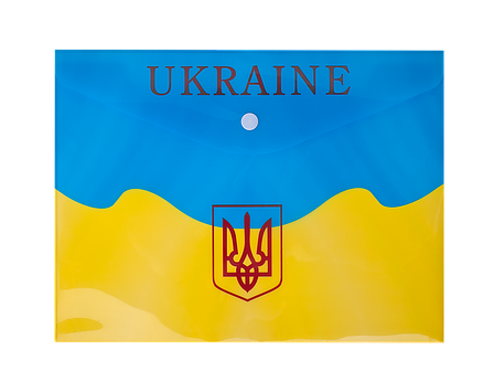Папка-конверт на кнопці, B5, UKRAINE, ARABESKI, жовта, фото 1