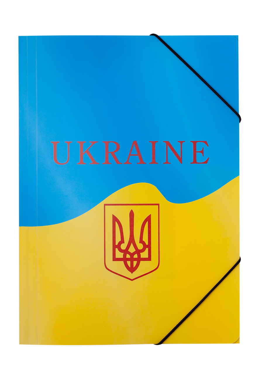 Папка на гумці, A4, UKRAINE, ARABESKI, жовта