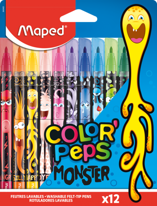 Фломастери COLOR PEPS MONSTER, 12 кол.