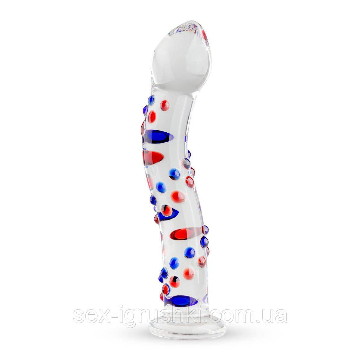 Скляний дилдо з вигинами і малюнком Gildo Glass Dildo No. 3 SO4414
